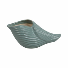 EV21133#17" Seaside Blue Cer Shell Planter