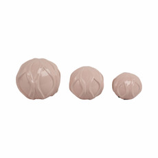 EV21141#S/3 4/5/6" Madison Pink Cer Deco Balls - Set Of 3