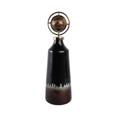 EV20989-01#20" Oscar Small Tiger's Eye Stone And Metal Bottle