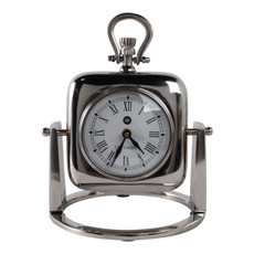EV21185-02#9" Quincy Silver Aluminum Desk Clock