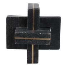 EV20992-01#5" Walton Small Black Marble And Brass Knot