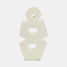 21230-02#18" Terracotta Abstract Sculpture, Ivory