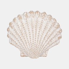 16883-01#8" Sea Scallop Shell Woven Pattern, White