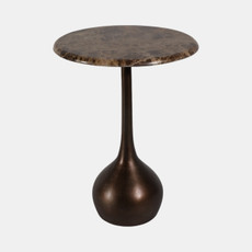 21233-03#20" Marble Accent Table Ball Base, Bwn