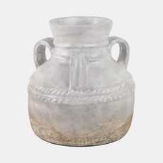 19008-07#Terracotta, 12" Triple Handle Jug, Reactive Glaze