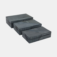 21270#Resin, S/3 10/11/12" Pinstripe Boxes, Navy
