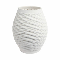 EV21280-02#16"talland Large 3d Printed Porcelain Vase, Ivory