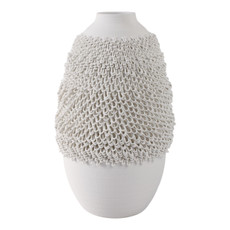 EV21286-02#14" Arroyo Medium 3d Printed Porcelain Vase, Ivory