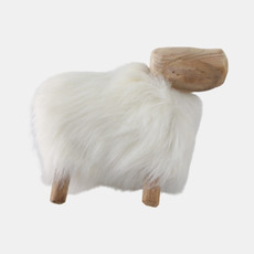 21308#12" Faux Fur Sheep, White/natural
