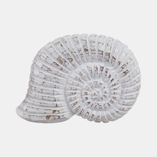 21373-01#9" Wooden Snail Decor, Wht