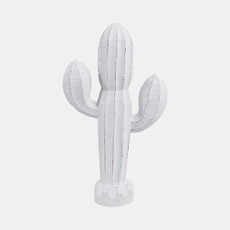 21374-02#18" Wooden Cactus Decor, Wht