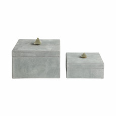 EV21405#S/2 7/9" Harcourt Suede Boxes W/stone Knob, Blue
