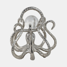 21460#8x8" Octopus With Acrylic Ball, Silver