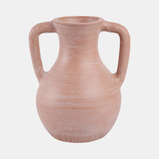 18702-06#11x9" Terracotta Jug Vase With Handles, Light Natu