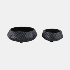 21529-01#S/2 11/15" Tapered Ecomix Bowls With Lines, Black