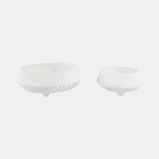 21529-02#S/2 11/15" Tapered Ecomix Bowls With Lines, White
