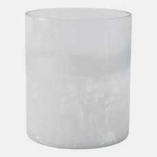 21543-01#6x5" Frosted Bottom Hurricane, Clear