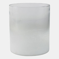 21543-02#7x6" Frosted Bottom Hurricane, Clear