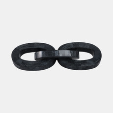 21567#15x5" 3-link Marbled Resin Chain, Black/white