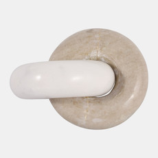 21605-01#7x4" Double Ring Chain, Beige/white