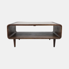 21621-02#36x24" Travertine Inlay Coffee Table, Brown