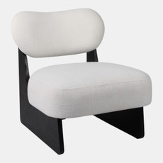 21637#Modern Accent Chair, White/black
