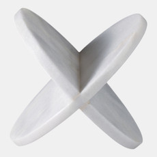 21653-01#8x8" Marble Geo Object, White