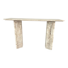 EV21781#54" Canape Travertine Stone Console Table