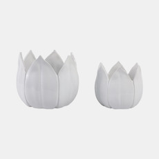 20116-05#S/2 9/12" Petal Planters, White