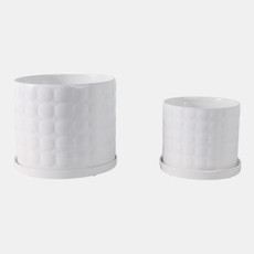 21828-01#S/2 6/8" Bubble Planter. White