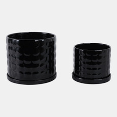 21828-02#S/2 6/8" Bubble Planter, Black
