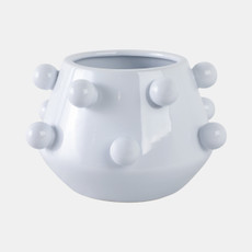 20364-01#10" Tapered Bubble Planter, White
