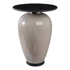 EV21896-02#22" Bahia Tall Art Table W/marble Top, White