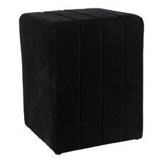 EV22090#19" Rayne Black Suede Ottoman Stool