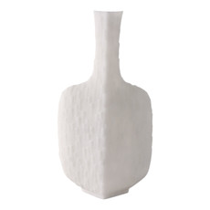 EV22170#15" Mortsel Small Quartz Resin Vase, White
