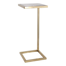 EV22178#24" Douglas Selenite Accent Table, White
