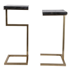 EV22230#S/2 22/25" Clarkdale Black Quartz Accent Tables
