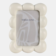 22241-02#4x6" Puffy Squiggle Photo Frame, Ivory