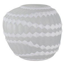 EV22273-01#12" Warwick Small White Carved Glass Vase