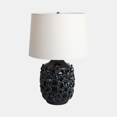 51333#25" Coastal Discs Table Lamp, Navy Blue