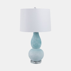 51344#29x16" Gourd Frosted Glass Lamp, Blue