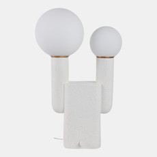 51373-02#20x12" Double Head Totem Lamp With Base Switch, Wh