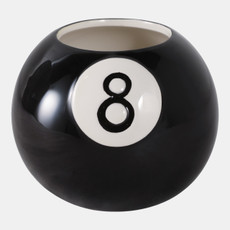 22305#4" 8-ball Pencil Cup, Black/white