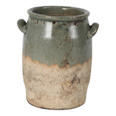 20342-05#8x7" Traditional Vase, Green/brown