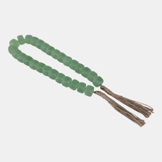 20796-04#38" Cylinder 1.25" Resin Beaded Garland, Green