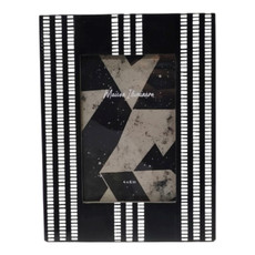 22327#4x6 Ridged Stripes Photo Frame, Black/ivory