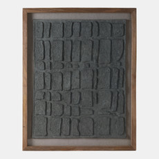 22347-01#28x35" Paper Mache Wall Art W/wooden Frame /glass 