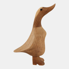 22360#8x4" Natural Wood Duck In Boots, Brown