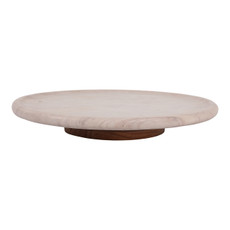 EV22366#Gedor Small Marble Lazy Susan Tray