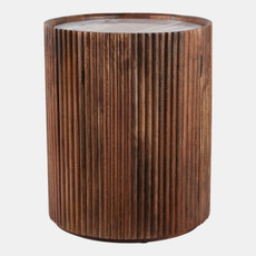 20581-03#20x16" Storage Accent Table Marble Top, Brown